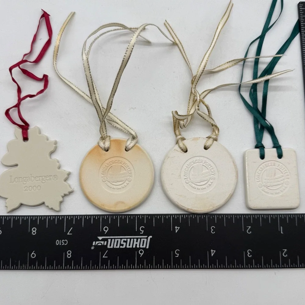 Longaberger VTG Christmas Tie‎ On Ornaments Pear Stockings lot of 4
